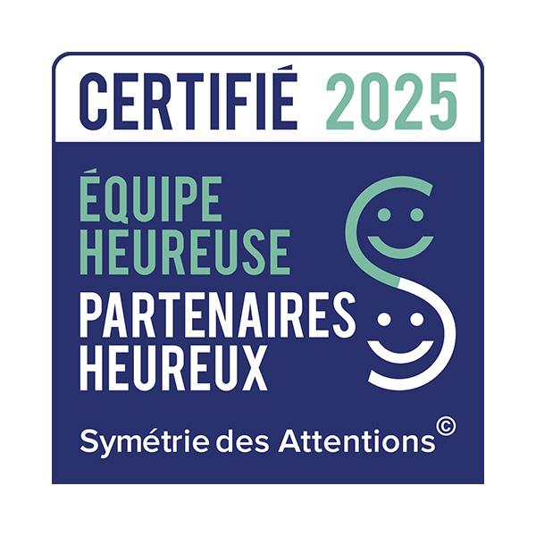Certifié 2025 - Equipe heureuse, partenaires heureux - Symétrie des Attentions©